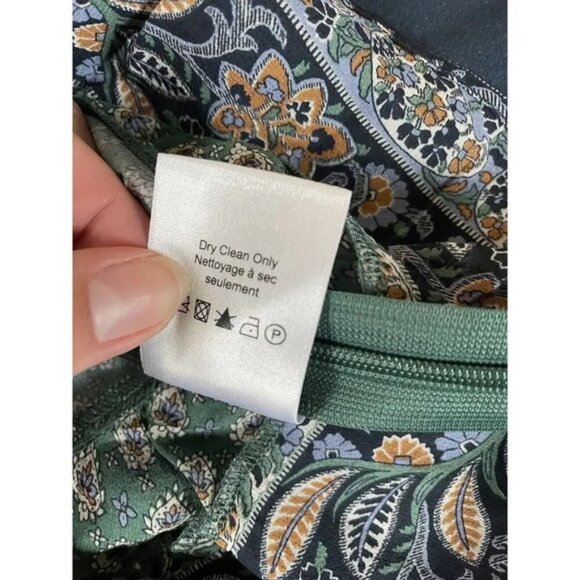 Veronica Beard Women’s Randa Silk Top Seaglass Multi Peplum Ruffle Floral Size 6 - Picture 7 of 10